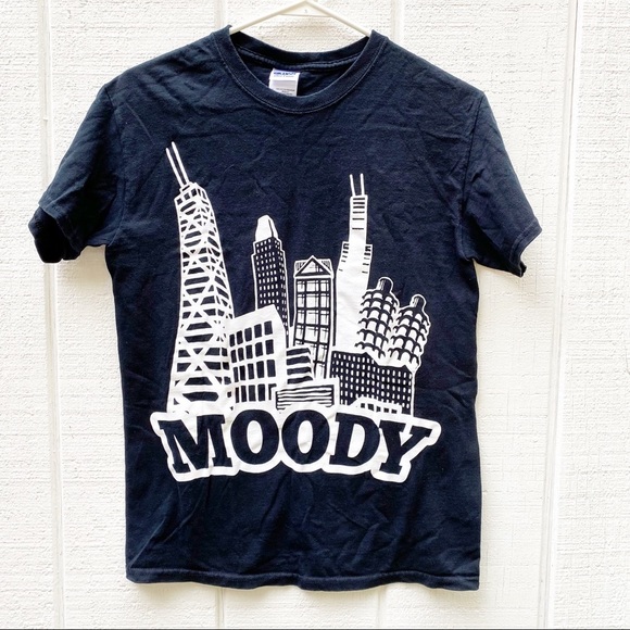 Emo black shirt Moody size small city scape - Picture 1 of 4